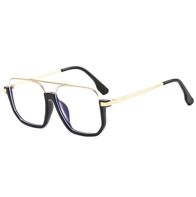 Fashion Double Bean Square Anti-blue Light Glasses Women Men Clear Lens Blue Light Blocking Glass Frame Optical Spectacle Goggle