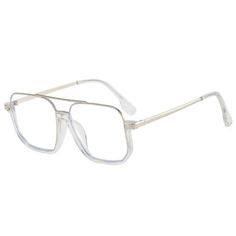 Fashion Double Bean Square Anti-blue Light Glasses Women Men Clear Lens Blue Light Blocking Glass Frame Optical Spectacle Goggle