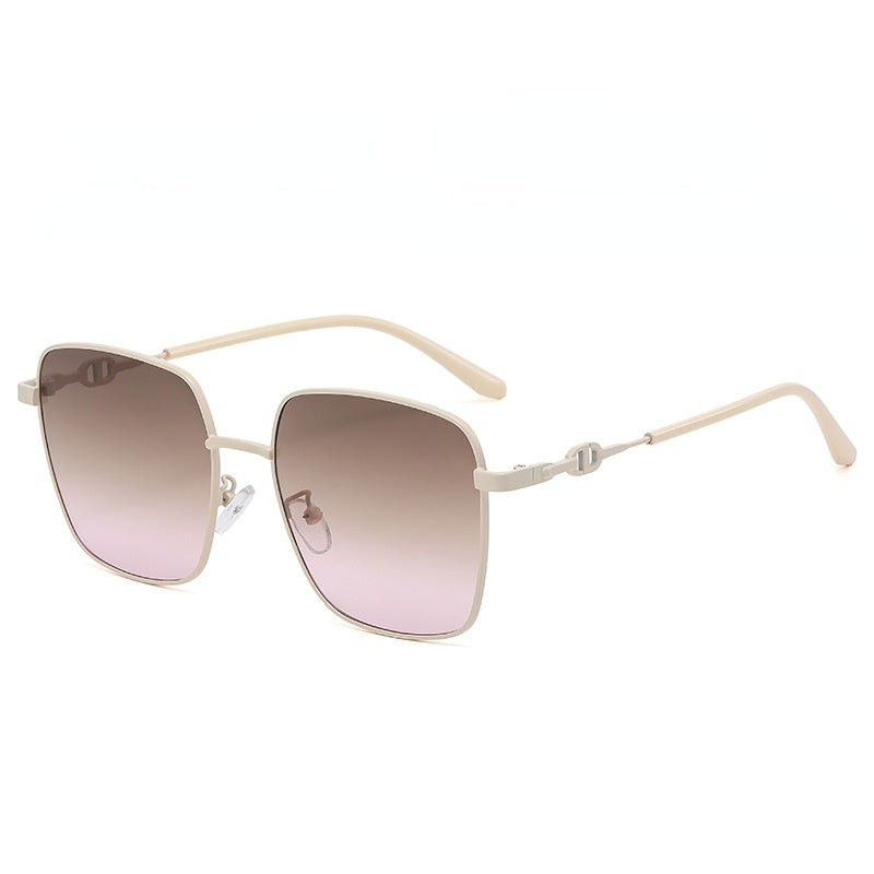 Fashion Square Sunglasses Women Mental Sunglass Vintage Sun Glass Men Luxury Brand Design Eyewear UV400 Gradient Pink Shades