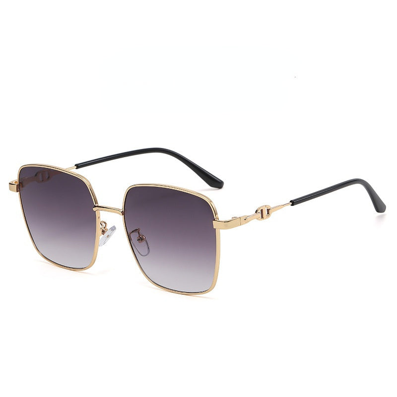 Fashion Square Sunglasses Women Mental Sunglass Vintage Sun Glass Men Luxury Brand Design Eyewear UV400 Gradient Pink Shades