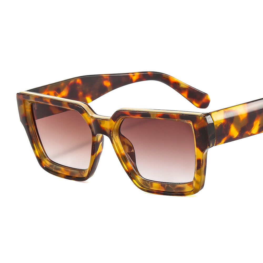 Fashion Square Sunglasses Women Leopard Sunglass Vintage Marble Sun Glass Men Brand Design Eyewear UV400 Gradient Brown Shades