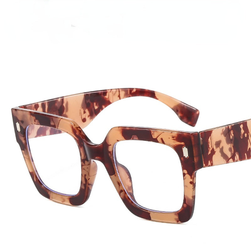 Fashion Square Myopia Glasses Frame Women Men Clear Lens Glasses Optical Spectacle Goggles Female Leopard Eyeglass