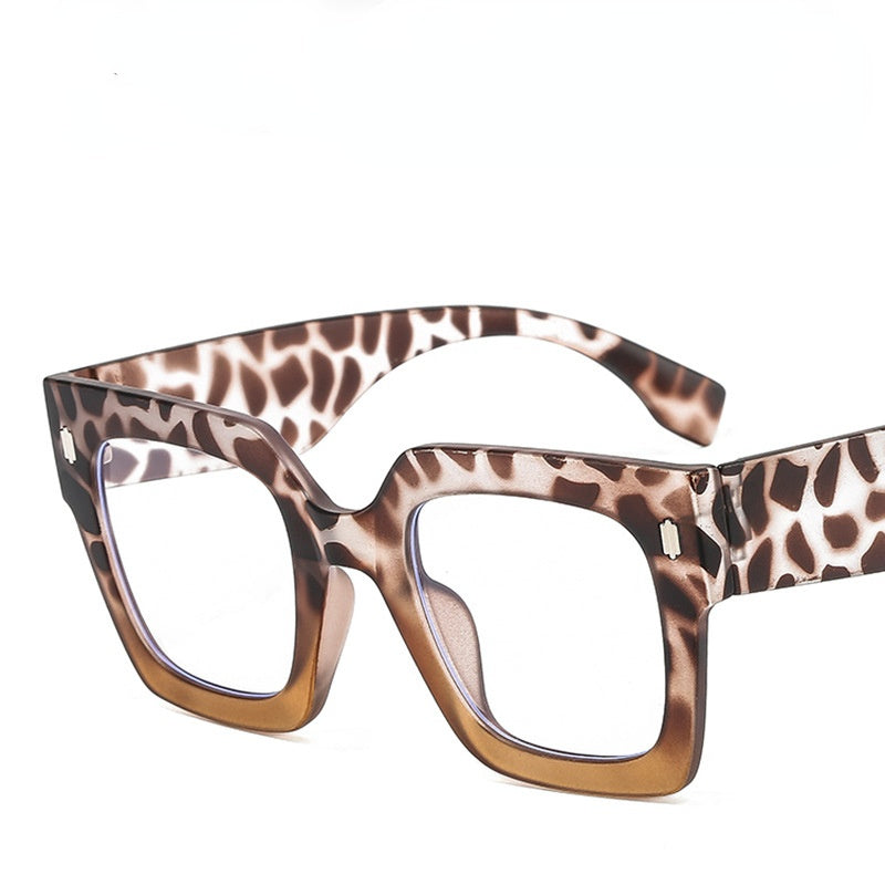 Fashion Square Myopia Glasses Frame Women Men Clear Lens Glasses Optical Spectacle Goggles Female Leopard Eyeglass