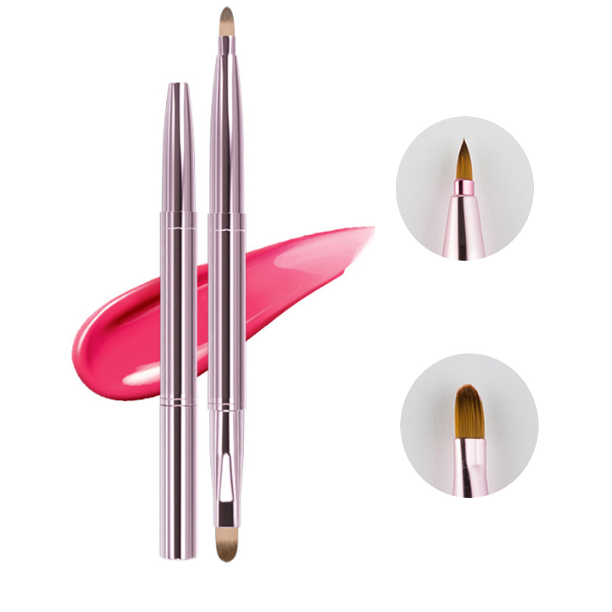 Double-Ended Lip Concealer Makeup Brushes Travel Lipstick Brush