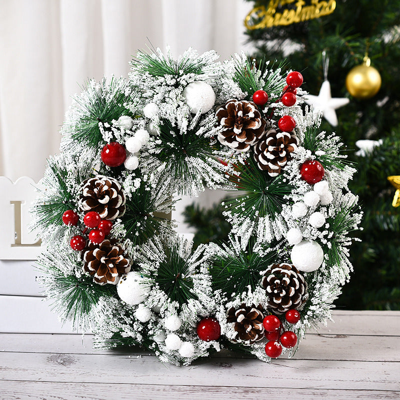 Christmas Wreath Merry Christmas Decorations Ornaments Front Door Hanging Window Wreaths Props Background Xmas Tree Decoration