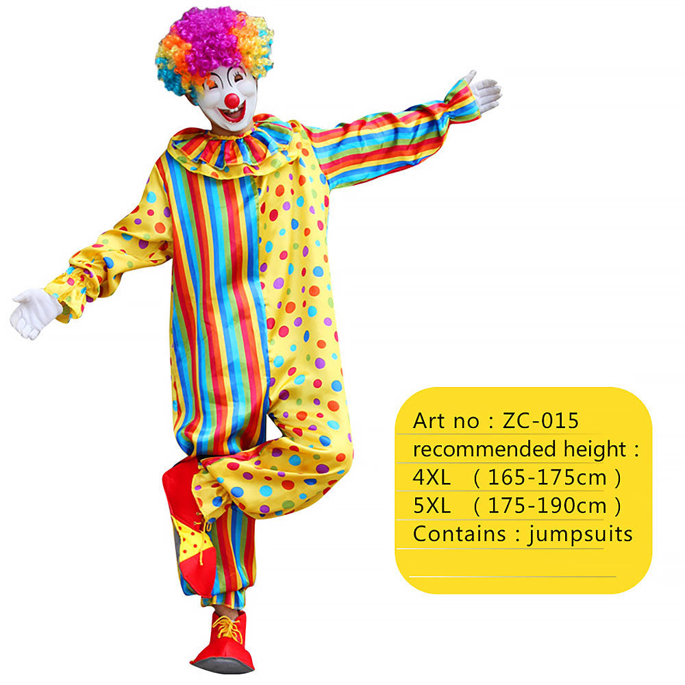 Halloween Adult Funny Circus Clown Naughty Cosplay Costumes For Men Women Carnival Christmas Party Clown Costume No Wig