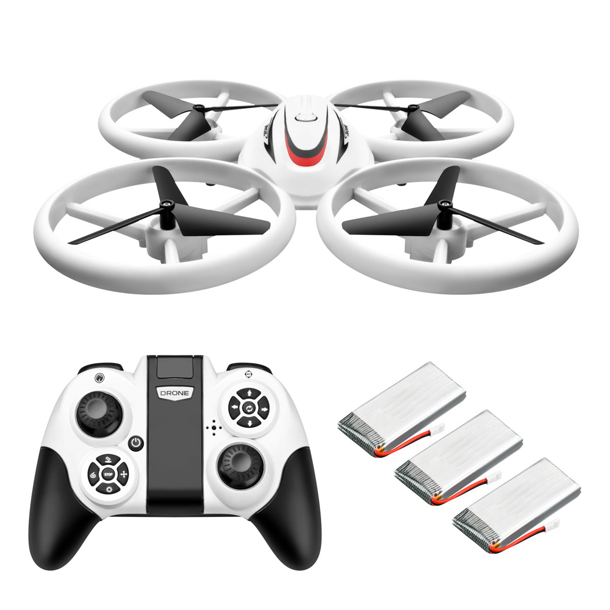 Drone S123 LED Light Quadcopter Radio Remote Control Helicopter Gift Toy For Kid-1 Battery
