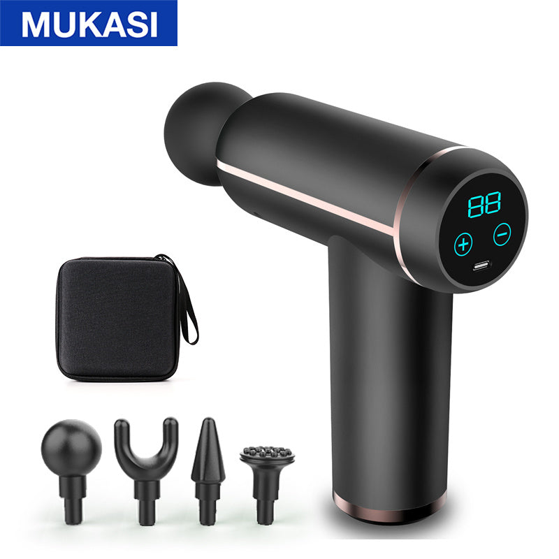 MUKASI LCD Display Massage Gun Portable Percussion Pistol Massager For Body Neck Deep Tissue Muscle Relaxation Gout Pain Relief