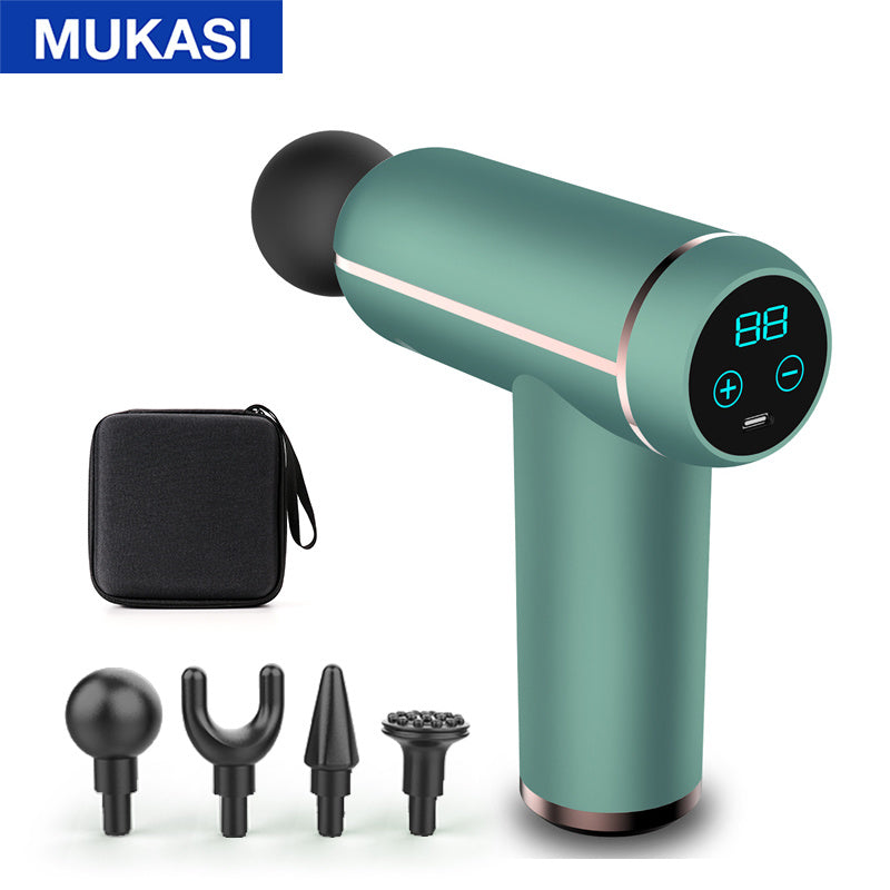 MUKASI LCD Display Massage Gun Portable Percussion Pistol Massager For Body Neck Deep Tissue Muscle Relaxation Gout Pain Relief