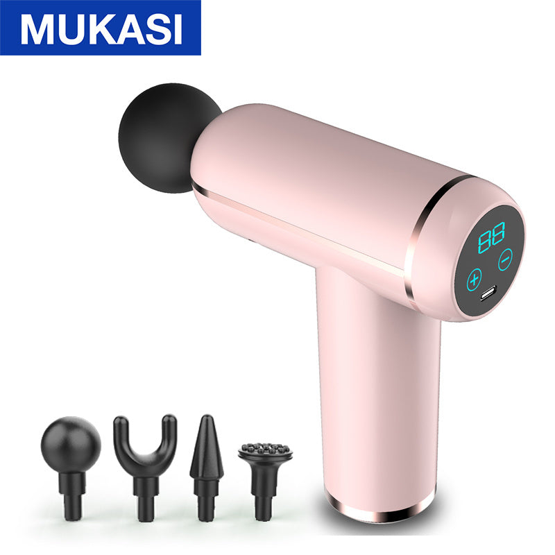 MUKASI LCD Display Massage Gun Portable Percussion Pistol Massager For Body Neck Deep Tissue Muscle Relaxation Gout Pain Relief