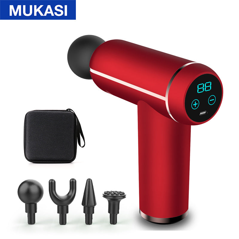 MUKASI LCD Display Massage Gun Portable Percussion Pistol Massager For Body Neck Deep Tissue Muscle Relaxation Gout Pain Relief