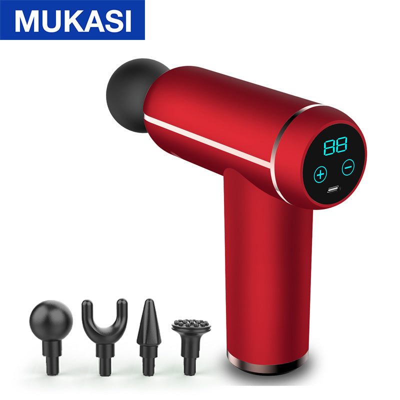 MUKASI LCD Display Massage Gun Portable Percussion Pistol Massager For Body Neck Deep Tissue Muscle Relaxation Gout Pain Relief