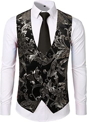 Men's Casual Fashion Bronzing Printed Single-breasted Vest