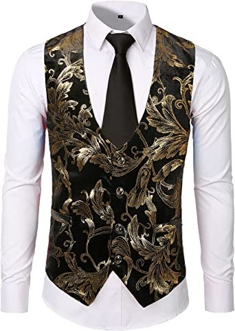 Men's Casual Fashion Bronzing Printed Single-breasted Vest