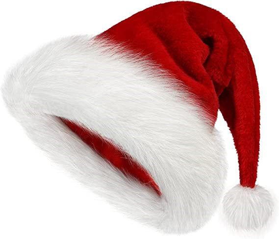 Christmas Hat, Xmas Hat Holiday for Adults Unisex Santa Hat For Party Supplies