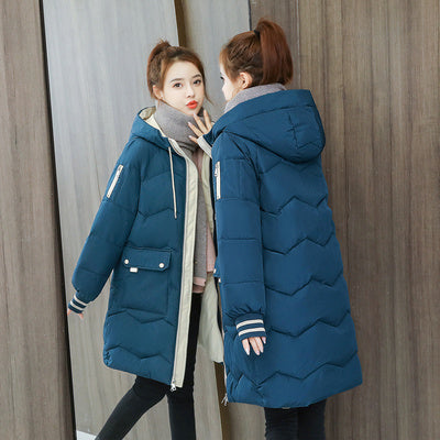 2022 Winter Women Jacket Coats Long Parkas Female Down cotton Hooded Overcoat Thick Warm Jackets Windproof Casual Student Coat