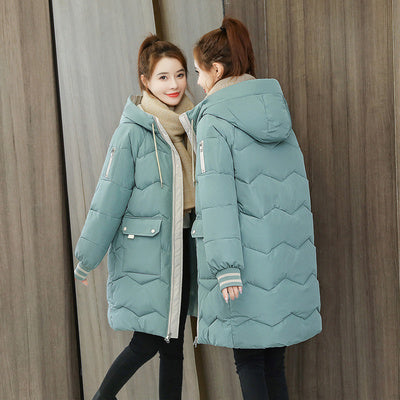 2022 Winter Women Jacket Coats Long Parkas Female Down cotton Hooded Overcoat Thick Warm Jackets Windproof Casual Student Coat