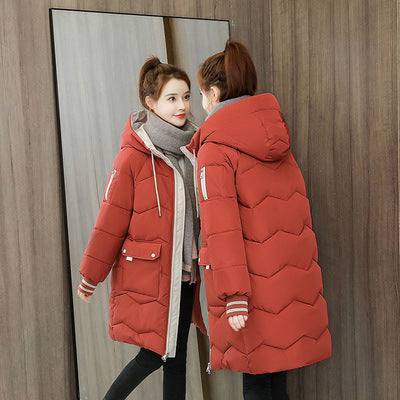 2022 Winter Women Jacket Coats Long Parkas Female Down cotton Hooded Overcoat Thick Warm Jackets Windproof Casual Student Coat