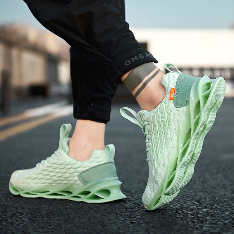 Men Outdoor Tennis Sneakers Lightweight Walking Trainers Blade Sole Fashion Casual Breathable Mesh Non-slip Running Sports Shoes