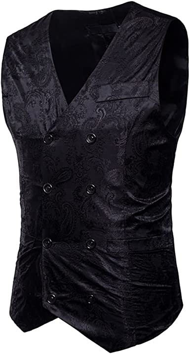 Men's Suit Vests Paisley Floral Jacquard Double-breasted V-Neck Tuxedos Fashion Classic Waistcoats Wedding Party Suit Vests