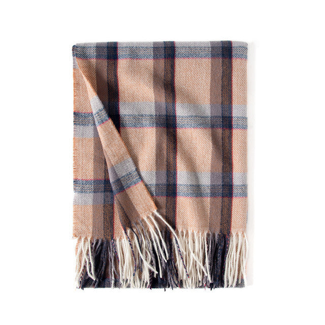 Women Winter Scarf Square Cashmere Pashmina Shawls And Wraps Female Warm Plaid Bufanda Luxury Tassel Scarves 2022 New