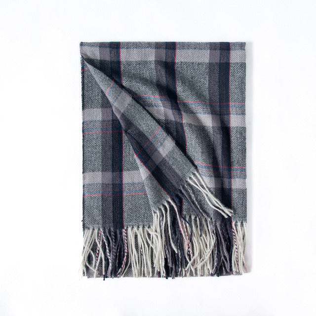 Women Winter Scarf Square Cashmere Pashmina Shawls And Wraps Female Warm Plaid Bufanda Luxury Tassel Scarves 2022 New