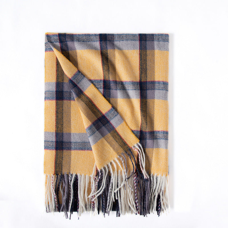 Women Winter Scarf Square Cashmere Pashmina Shawls And Wraps Female Warm Plaid Bufanda Luxury Tassel Scarves 2022 New