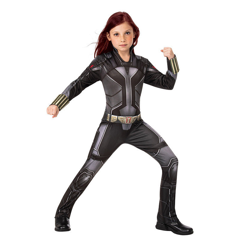 New Black Widow Children And Girls Game Dress Up Costumes For Halloween Party Cosplay