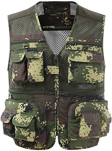 Mens Waistcoat Summer Outdoor Casual Fishing Safari Hiking Vest with Multi-Pocket