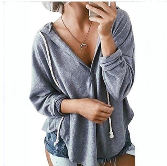 Women's Tunic Long Sleeve T Shirt V Neck Tunic Tops Casual Tees Loose Sweatshirts