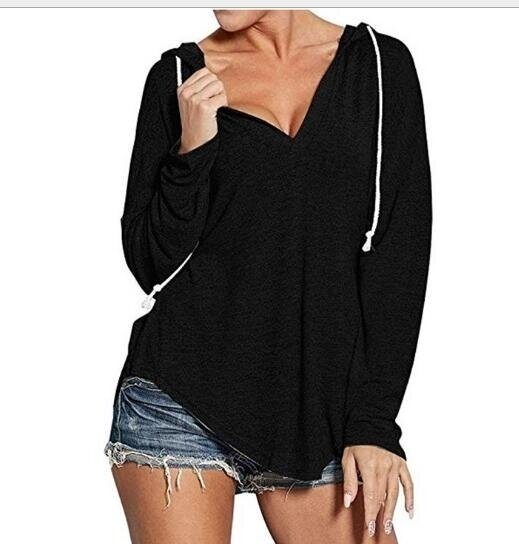 Women's Tunic Long Sleeve T Shirt V Neck Tunic Tops Casual Tees Loose Sweatshirts