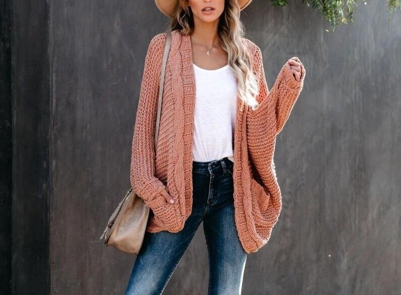 Loose Knitted Sweater Cardigan Outwear Coat