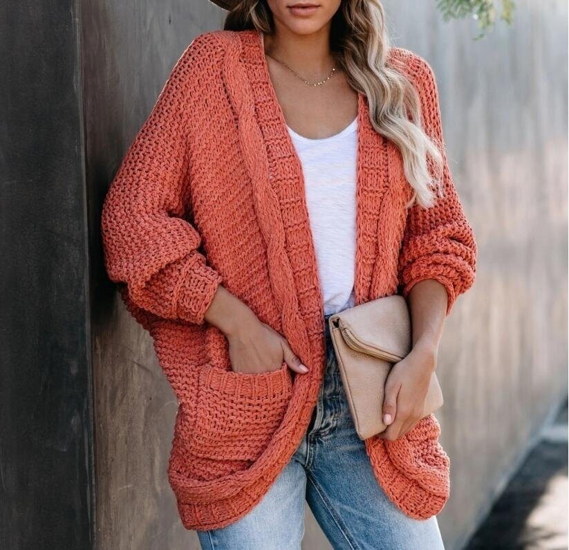 Loose Knitted Sweater Cardigan Outwear Coat