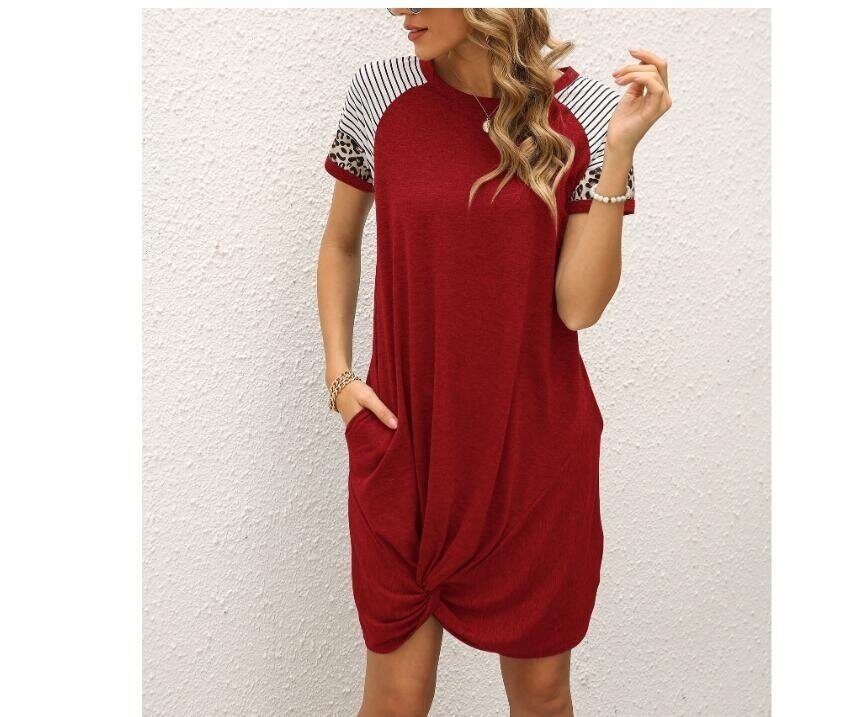 Short Sleeve T Shirt Knotted Mini Dress