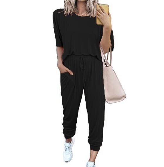 Two Piece Outfits Pullover Tops Lounge set Long Pants Tracksuit Jogger Set with Pockets