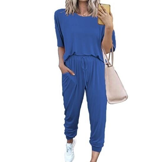 Two Piece Outfits Pullover Tops Lounge set Long Pants Tracksuit Jogger Set with Pockets