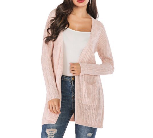 Women's Cardigan Soft Chunky Knit Sweater Open Front Cardigan Outwear with Pockets