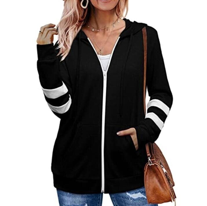 Zipper Hoodies Casual Sweatshirt Tops