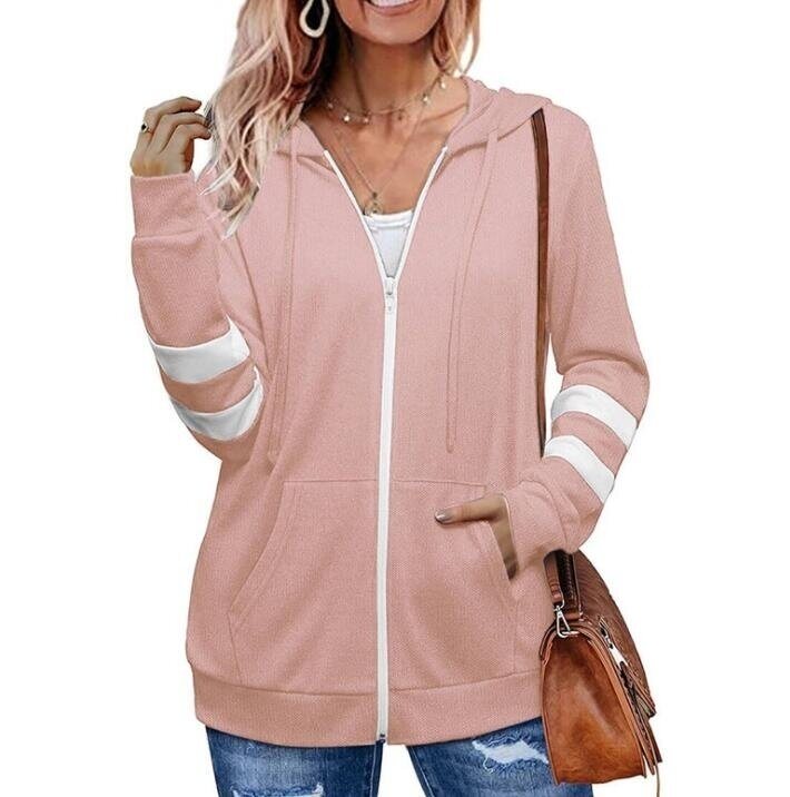 Zipper Hoodies Casual Sweatshirt Tops