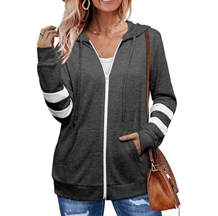 Zipper Hoodies Casual Sweatshirt Tops