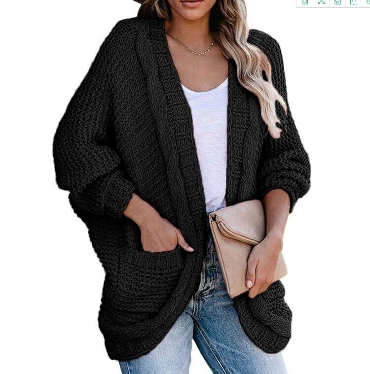 Open Front Chunky Knit Cardigan Sweaters