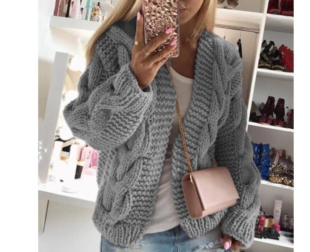 Twist Knit Open Front Cardigan Sweater