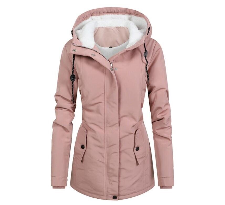 Women's Long Sleeve Fleece Hooded Coat