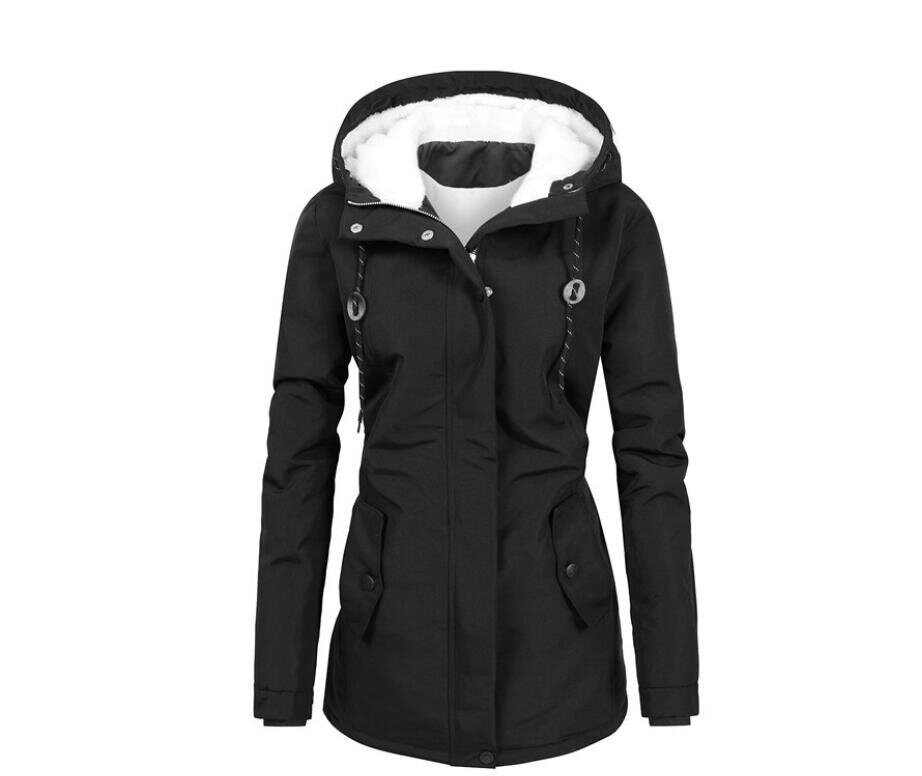 Women's Long Sleeve Fleece Hooded Coat