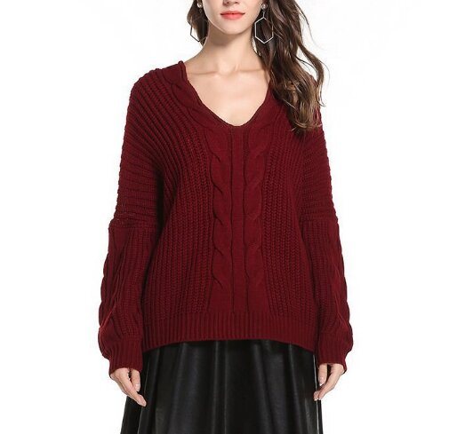 Women Knitted Sweater Bat sleeve Sweater Outwear Tops One Size