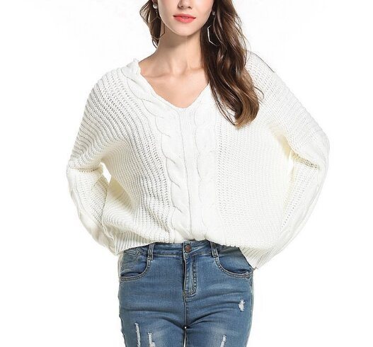 Women Knitted Sweater Bat sleeve Sweater Outwear Tops One Size