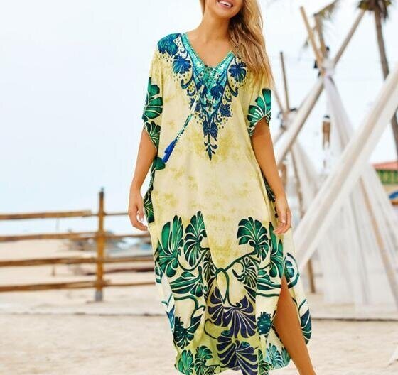 Women's Bikini Cover Up Dress Sheer Chiffon Kimono Cardigan