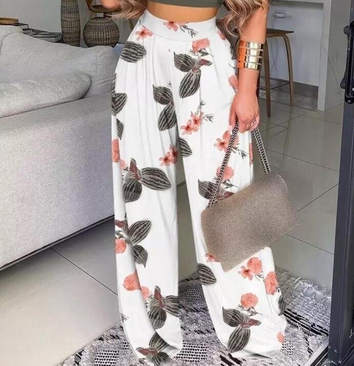 Floral Print Loose Trousers Pant