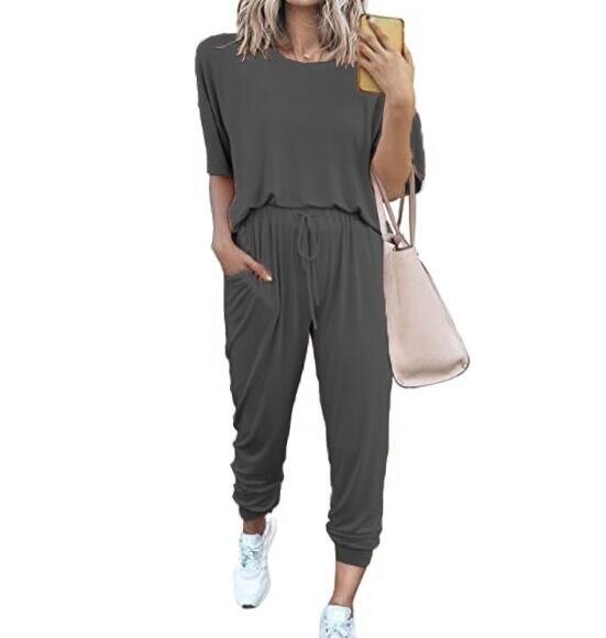 Two Piece Outfits Pullover Tops Lounge set Long Pants Tracksuit Jogger Set with Pockets