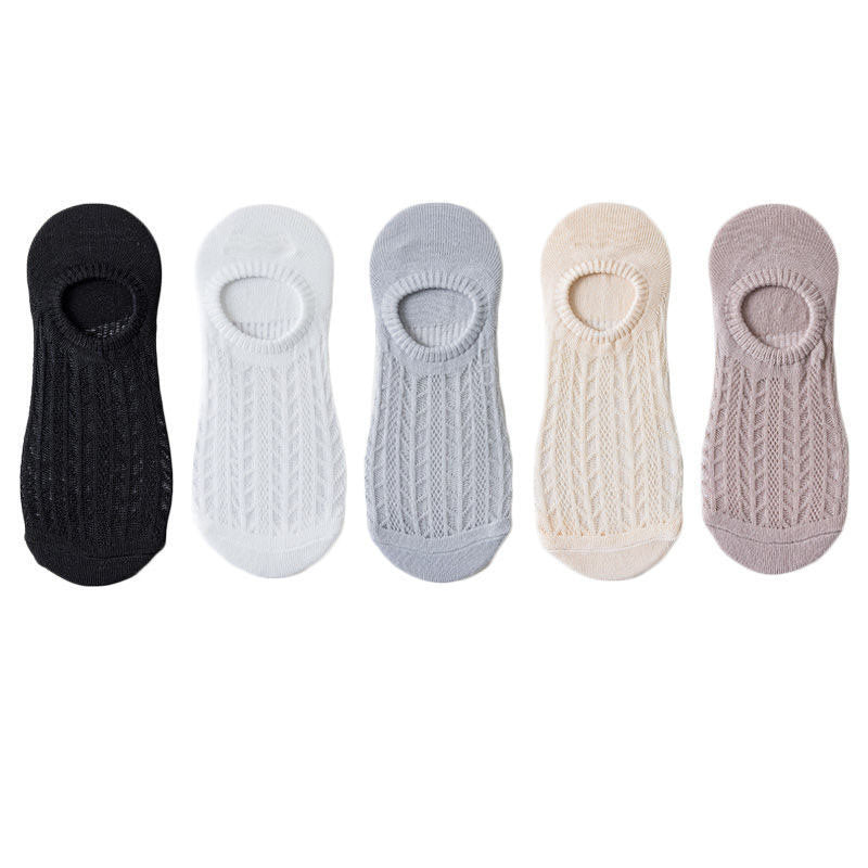 5pair /Lot Women Invisible Socks Mujer Non-slip Chaussette Ankle Low Female Cotton Boat Socks Ladies Socks Show Breathable Calcetines